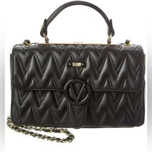Valentino by Mario Valentino Antoinette D Plate Leather Shoulder Bag